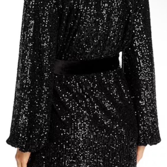 Jay Godfrey Polly Sequined Wrap Dress Black 0 NWT - Picture 7 of 11